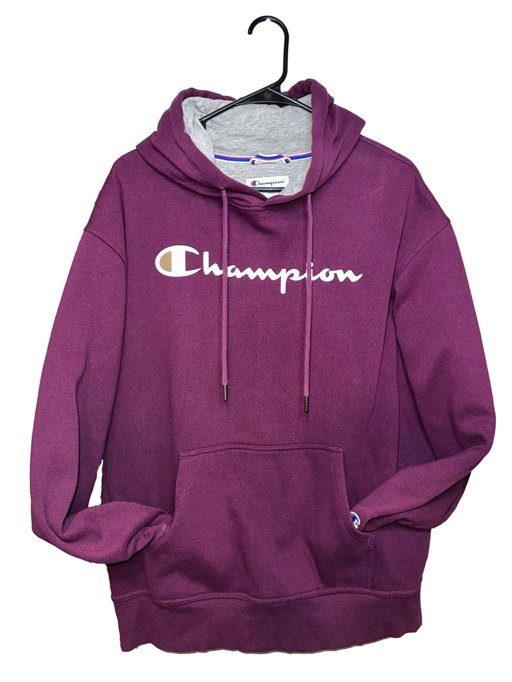 Champion Maroon and Heather Gray Pullover Hoodie